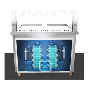 Machine à crème glacée frite avec plateau en marbre à froid pour crème glacée, machine à fouetter la crème glacée, plaque froide pour crème glacée - Product Image 6