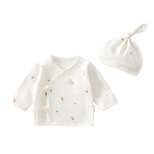 Conjunto de Suéter de Algodón Puro para Bebé, Categoría A, Sin Costuras, 2 Piezas, Recién Nacido, 0-3 Meses, Ropa Cómoda Unisex - Product Image 2