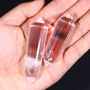 Torre de Cuarzo Transparente Natural de Doble Punta, Varita de Cristal para Sanación Reiki, Equilibrio de Chakras, Decoración del Hogar, Venta al por Mayor - Product Image 3
