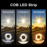 Yüksek kalite Amber beyaz Cri 90 5v 12v 24v 3mm Cob Led şerit Ultra dar esnek kısılabilir yuvarlak Led şerit ışık