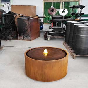 Rideau rond en acier Corten Garden Zen <span class=keywords><strong>Fontaine</strong></span> cascade résistante aux intempéries Design Feng Shui Décoration extérieure en acier rouillé - Product Image 6