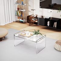 Table basse en acrylique moderne, transparente, rectangulaire, en lucite, pour salon