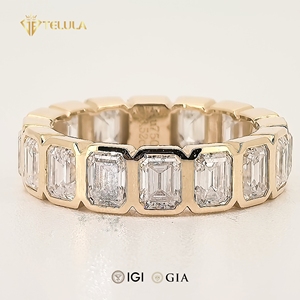 Обручальное кольцо Eternity, 1CT VVS IGI Certificate D E Color, женское золотое кольцо с синтетическим бриллиантом - Product Image 2