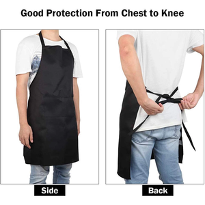 Noir Gris Plain Design Lin Polyester Hommes Femmes Protection Cuisine Nettoyage Tablier <span class=keywords><strong>de</strong></span> Cuisine avec Impression <span class=keywords><strong>de</strong></span> Logo Personnalisé - Product Image 3