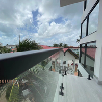 Reilbu - Spigot en acier inoxydable pour balustrade en verre - Balcon - Terrasse - Piscine - Système de fixation supérieure pour verre