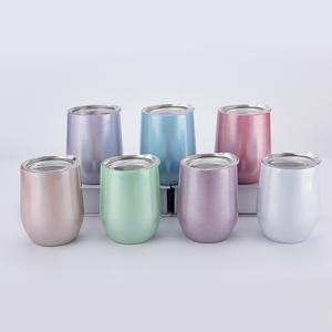 Mug à vin <span class=keywords><strong>en</strong></span> acier inoxydable à double paroi 304 avec couvercle coulissant, peinture <span class=keywords><strong>arc</strong></span>-<span class=keywords><strong>en</strong></span>-<span class=keywords><strong>ciel</strong></span> multicolore, paillettes caméléon, 12 oz - Product Image 1