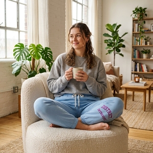Pantalon de sport personnalisé avec revers élastiques, pantalon de jogging pour femme, couleur unie, unisexe, avec poches latérales, pantalon de survêtement - Product Image 3