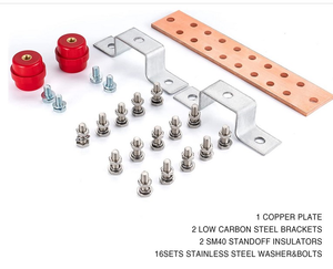 Kit de barra de puesta a tierra de cobre estañado clásico montado en la pared para electricidad <span class=keywords><strong>general</strong></span> - Product Image 4