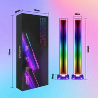 Lampe de bureau de jeu Joystar Modern 2 Pack LED Smart RGB IC Infinity Mirror, alimentée par USB, télécommande, intensité réglable, synchronisation musicale