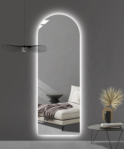 Bán hot không khung vòm mặc quần áo đầy đủ cơ thể Led Gương tường đầy đủ chiều dài Salon Gương phòng tắm gương với 3 màu sắc ánh sáng - Product Image 4