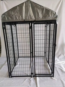 Recinto Rete Metallica Elettrosaldata Zincata da Esterno per Cani di Grossa Taglia 1,5m x 3m x 1,8m con Porta, Gabbie per Animali Domestici all'Ingrosso - Product Image 3