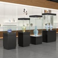 Vitrine en verre SEM SEM-056 pour porcelaine antique, curiosités, statues en pierre, stand d'exposition, artefacts de musée, comptoir à bijoux
