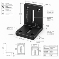 Services de fraisage CNC de précision sur mesure pour support de capteur en aluminium 6061-T6, plaque de base fixe en forme de L pour caméra