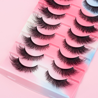 10 paires de cils dramatiques pour les yeux de chat Fluffy Volume Strip Lashes pour un maquillage audacieux