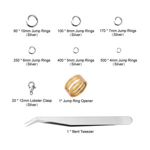 Anillo de conexión de circuito cerrado de aleación para la fabricación de pendientes con cierre de langosta y kit de pinzas, chapado en oro y plata - Product Image 2