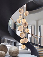 Lustre LED en marbre Liangte 2026, éclairage 360°, garantie 5 ans - Design moderne, suspension en albâtre pour salon