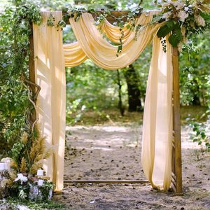 Q7 Chiffon Hochzeitsbogen-Drapierung Champagner Outdoor Kirchenzeremonie Hintergrund Geburtstagsdekoration Rosen-Party Stoffdrapierung - Product Image 2