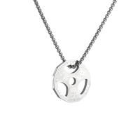 Collar de moda con diseño de mancuerna para hombre, popular colgante de acero inoxidable estilo europeo y americano para fitness y ejercicio