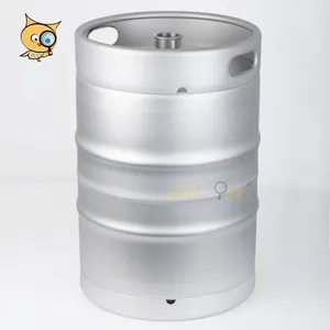 Semua Dalam Grosir 304 Stainless Steel US 60L Setengah Barel US 1/2bbl 15.5 Galon Bir Bir Bir Tong dengan Drop IN Sankey