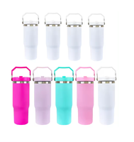 AS gudang Flip atas sedotan 30oz 20oz putih Macaron Matte sublimasi Travel Mug 20STBBBCC 20STBBBDD 30STBBB01 30STBBB02