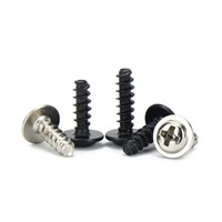 Sekrup Self Tapping Tipe F Ujung Datar dengan Washer Phillips, Sekrup Pembentuk Ulir untuk Plastik dan Logam Tipis
