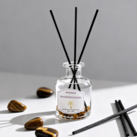 Nouveau diffuseur de roseaux en cristal de couleur marron de 50 ml avec un design luxueux, service OEM, emballage élégant