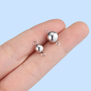 Conector de Acero Inoxidable con Doble Anillo y Bola, Suministro al por Mayor de Fábrica, Impermeable, <span class=keywords><strong>para</strong></span> Decorar <span class=keywords><strong>Pulseras</strong></span> y Joyería DIY - Product Image 2