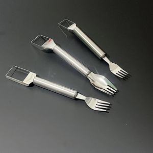 Juego de 3 Cortadores de Sandía de Acero Inoxidable, Tenedor de Frutas de Doble Cabeza, Apto para Lavavajillas, Utensilio de Cocina - Product Image 1