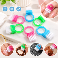 1PC Brosse de nettoyage pour nail art, mini-brosse à doigts en plastique à poils durs, outil multifonctionnel pour le nettoyage des perles de nail art et des claviers