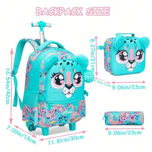 BunnyFly Juego de 3 Mochilas Escolares con Ruedas para Estudiantes de Primaria Unisex, Maleta <span class=keywords><strong>Infantil</strong></span> de Gran Capacidad - Product Image 3