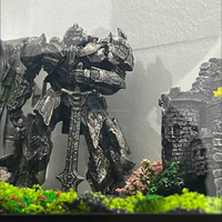 Dekorasi Akuarium Seri Mecha Keren, Ornamen Gua Persembunyian Ikan Cupang Robot Resin untuk Akuarium