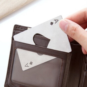 Hxy Tùy Chỉnh Chơi Thẻ Ace Của Spades Mở Chai Thép Không Gỉ Ace Poker Thẻ Bia Mở Chai Cho Giáng Sinh Quà Tặng - Product Image 5