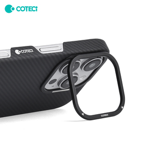 Étui de téléphone portable en fibre de carbone COTECi ultra-fin anti-traces de doigts avec support de cadre d'appareil photo pour iPhone 16 Pro et 16 Pro Max - Product Image 2