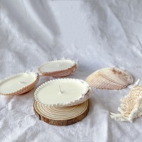 Bougies de luxe parfumées d'aromathérapie personnalisées avec coquillages, vente en gros
