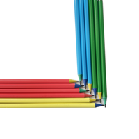 Ensemble de crayons personnalisés, corps arc-en-ciel, crayons en plastique HB/2B, mine noire de 2,25 mm, 7,5 pouces, pour l'école et le bureau