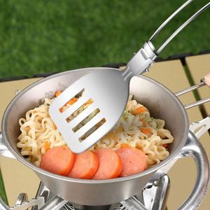 Utensilios de Cocina Portátiles de Acero Inoxidable 304 para Picnics al Aire Libre, Camping, Espátula para Saltear, Olla, Vajilla Plegable para Camping - Product Image 5