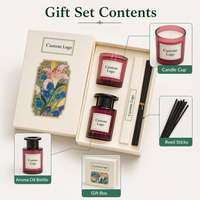 Ensemble cadeau de bougies parfumées artisanales en cire de soja personnalisées avec boîte d'emballage avec logo pour la décoration de la maison, les fêtes, les mariages et les anniversaires