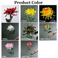 Fleur artificielle en latex de haute qualité, grande chrysanthème blanche et orange à tige unique, fleurs au toucher réel pour la décoration de la maison et des mariages
