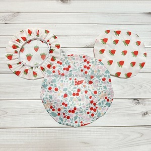 Ensemble de couvercles de bols en tissu polyester et coton de forme réutilisable pour conserver les aliments frais - Product Image 6