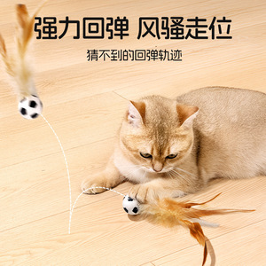 Balles rebondissantes en caoutchouc à motif plume de chat QW2038 Jouets interactifs pour animaux de compagnie - Product Image 5