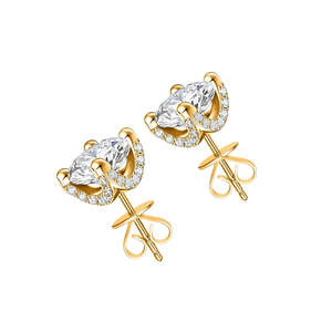 Pendientes de Botón Minimalistas Personalizables, Chapados en Oro, Color Dorado, Plata de Ley 925, para Regalos de San Valentín - Product Image 2