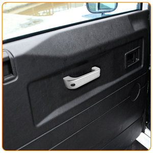 2PCS Garniture de poignée de porte intérieure en alliage d'aluminium pour Land Rover <span class=keywords><strong>Defender</strong></span> 90 <span class=keywords><strong>110</strong></span> 130 Accessoire intérieur noir argenté - Product Image 6