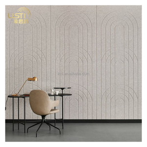 Décoration murale de restaurant Effet 3D Barrière acoustique en feutre 9 mm Autocollants muraux décoratifs adhésifs Panneau mural en forme de V portable - Product Image 3
