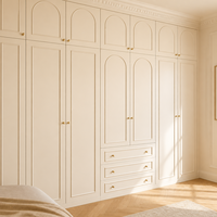 Armoires de toilette françaises sur mesure, panneaux de porte cintrés, placards principaux, solution de mobilier complet pour la maison, OEM