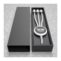 Câble de charge multi-usage personnalisé avec logo lumineux, câble USB multi-usage 3 en 1 en nylon tressé pour chargeurs de téléphones mobiles