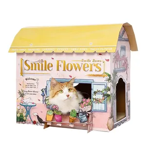 Unique Style With Multiple Model Sizes Paper Kitty Cattery Cardboard Cat House Made For Cat