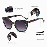 Lunettes de soleil œil-de-chat en acétate pour femme MS 8834 – Branches simples, finition soignée, artisanat supérieur, luxueuses et élégantes