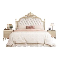 Lit double en bois massif, taille standard, prix d'usine, design moderne et luxueux, ensemble de chambre à coucher, vente chaude 2024