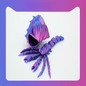 Adorno de Escritorio Impreso en 3D, Desmontable y Giratorio, Modelo de Cangrejo Ermitaño Personalizado, Regalo para Niños - Product Image 5