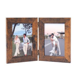Cadre <span class=keywords><strong>photo</strong></span> personnalisé à double charnière pour usage domestique, cadre <span class=keywords><strong>photo</strong></span> double combiné pour <span class=keywords><strong>portrait</strong></span> familial de 6 pouces, cadeau commémoratif - Product Image 1
